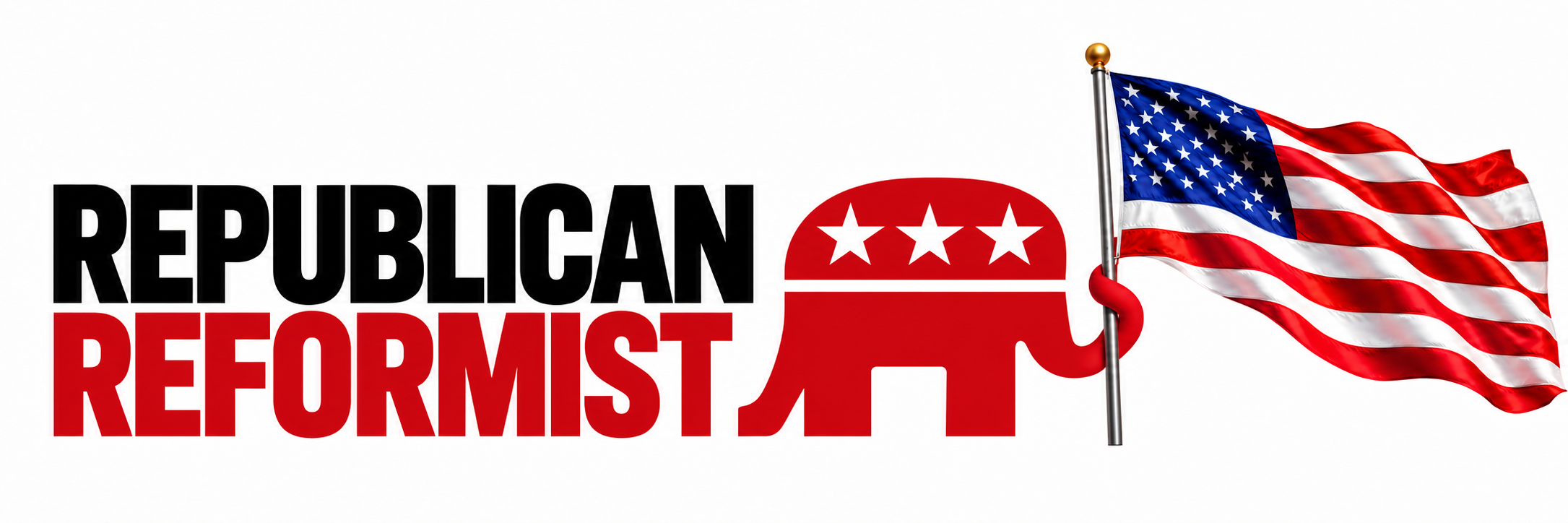 Republican Reformist, with a red elephant holding an American flag
